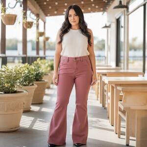 Shyanne Rust Red High-Rise Structured Western Boho Flare Pants Womens Size 30